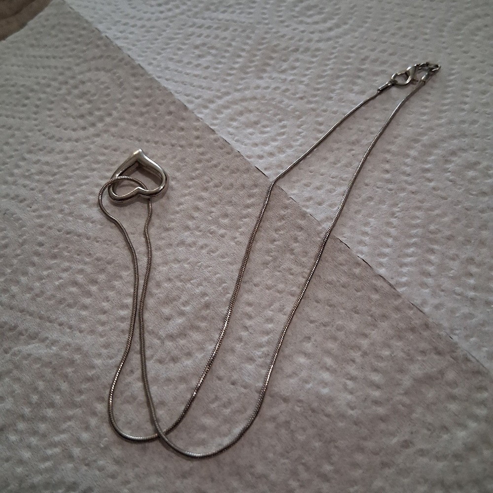 Elegant Silver Heart Necklace